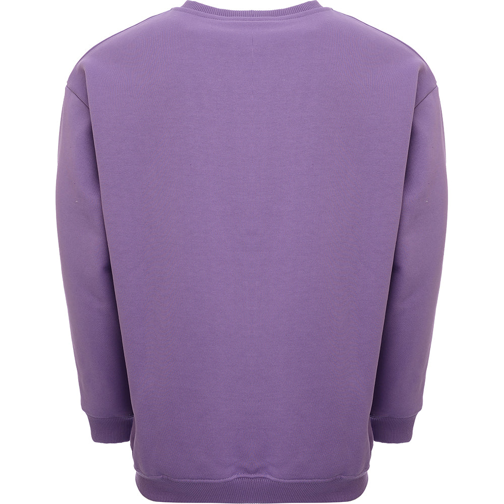 Mens FKN Awesome Stamp Embossed Crew Sweat in Purple