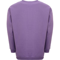 Mens FKN Awesome Stamp Embossed Crew Sweat in Purple