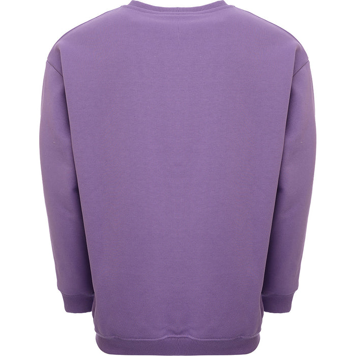 Mens FKN Awesome Stamp Embossed Crew Sweat in Purple