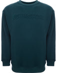 Mens FKN Awesome Stamp Embossed Crew Sweat in Teal