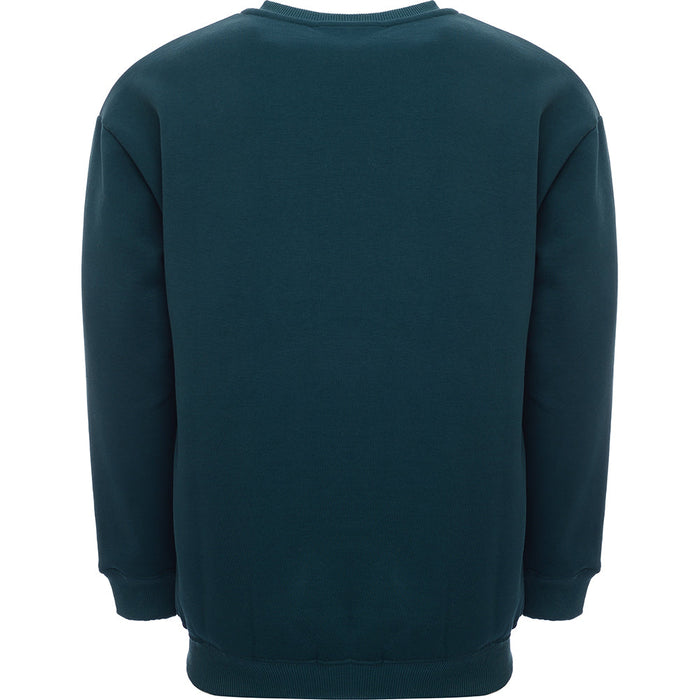 Mens FKN Awesome Stamp Embossed Crew Sweat in Teal