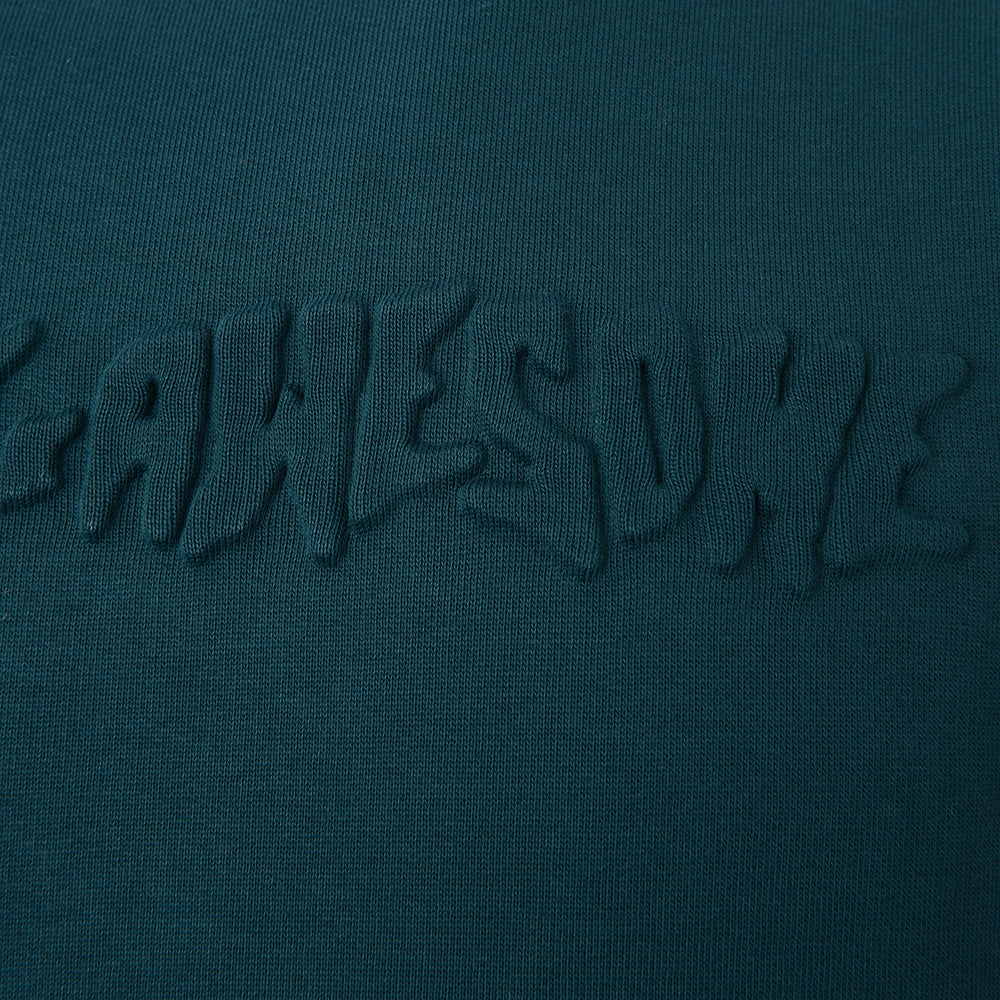 Mens FKN Awesome Stamp Embossed Crew Sweat in Teal