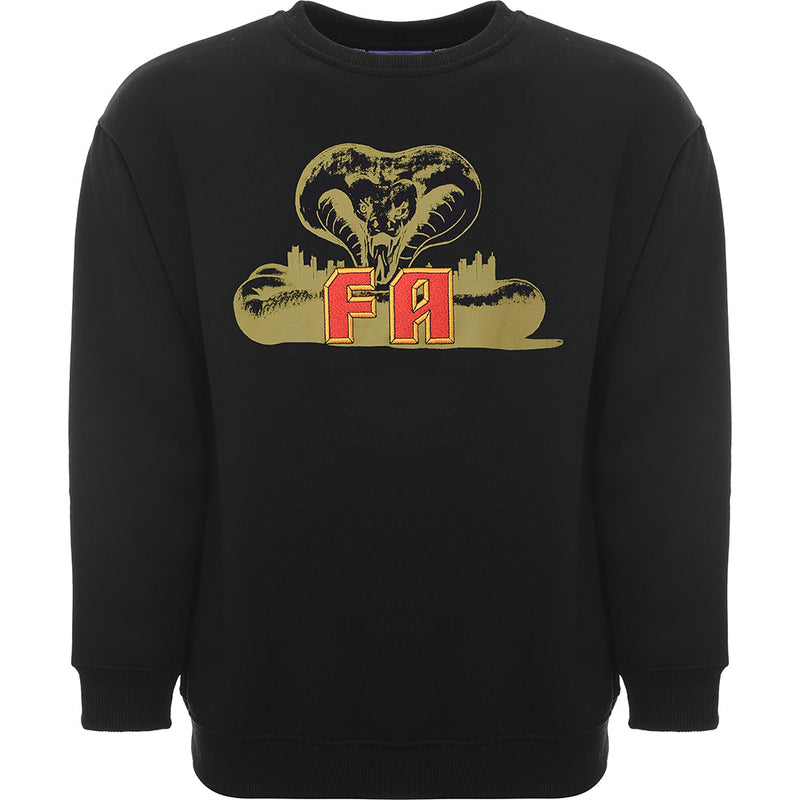 Mens FKN Awesome Snake Crew Sweat in Black