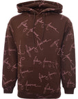 Mens FKN Awesome Cursive Hoodie in Brown