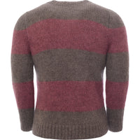 Mens Raf Simons Striped Mohair Crew Knit in Brown