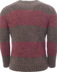 Mens Raf Simons Striped Mohair Crew Knit in Brown