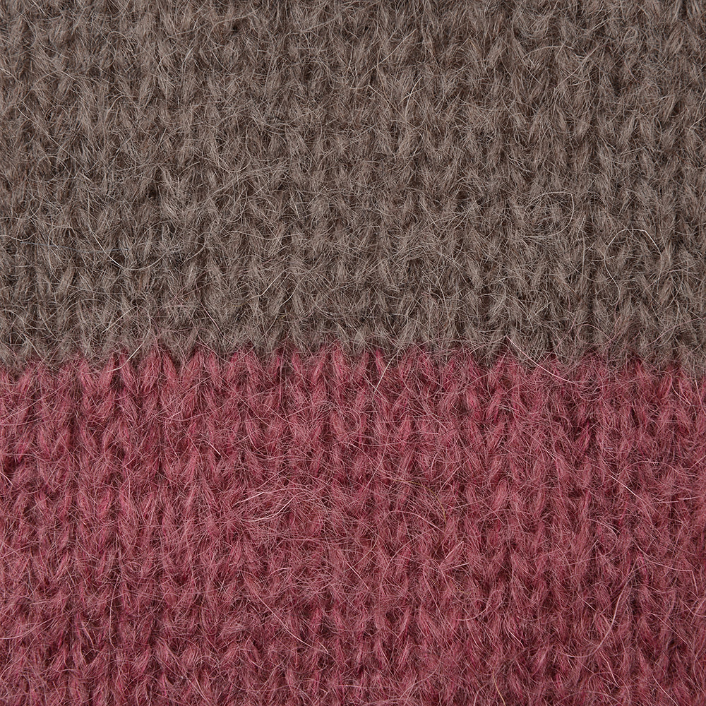 Mens Raf Simons Striped Mohair Crew Knit in Brown