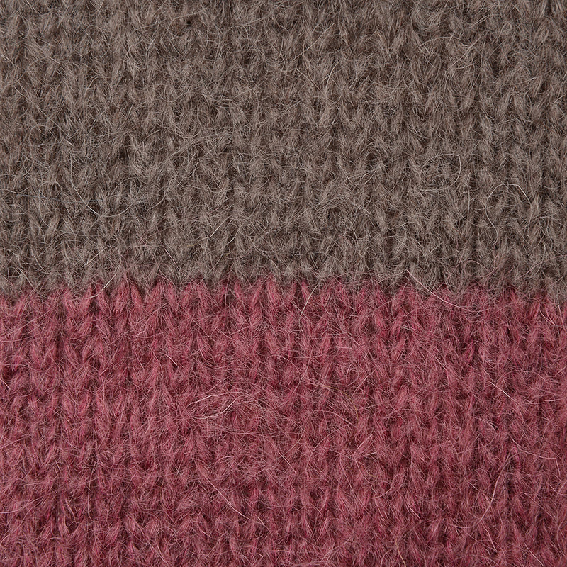 Mens Raf Simons Striped Mohair Crew Knit in Brown