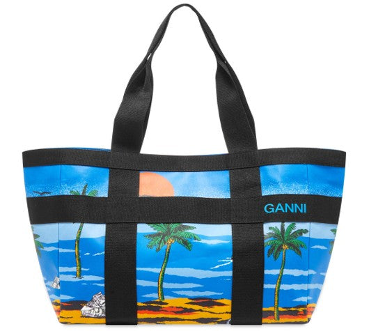Womens GANNI Palm Beach Logo Bag - Palm Beach Cloisonne