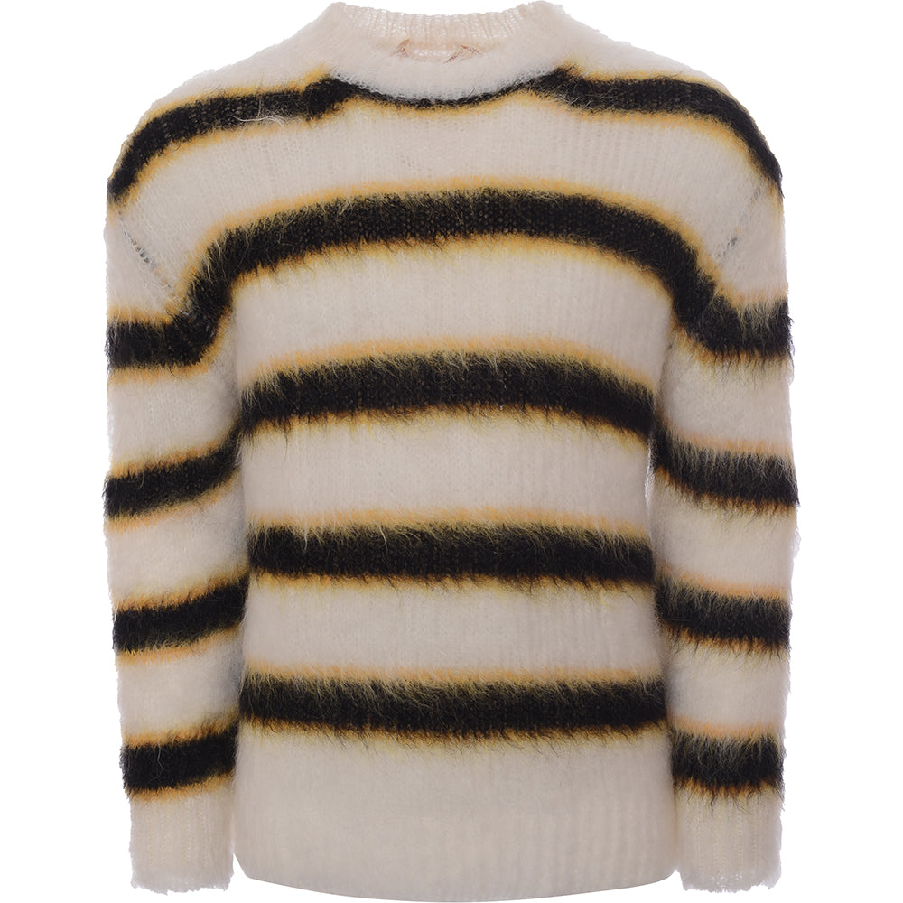 Womens Marni Mohair stripe knit in White