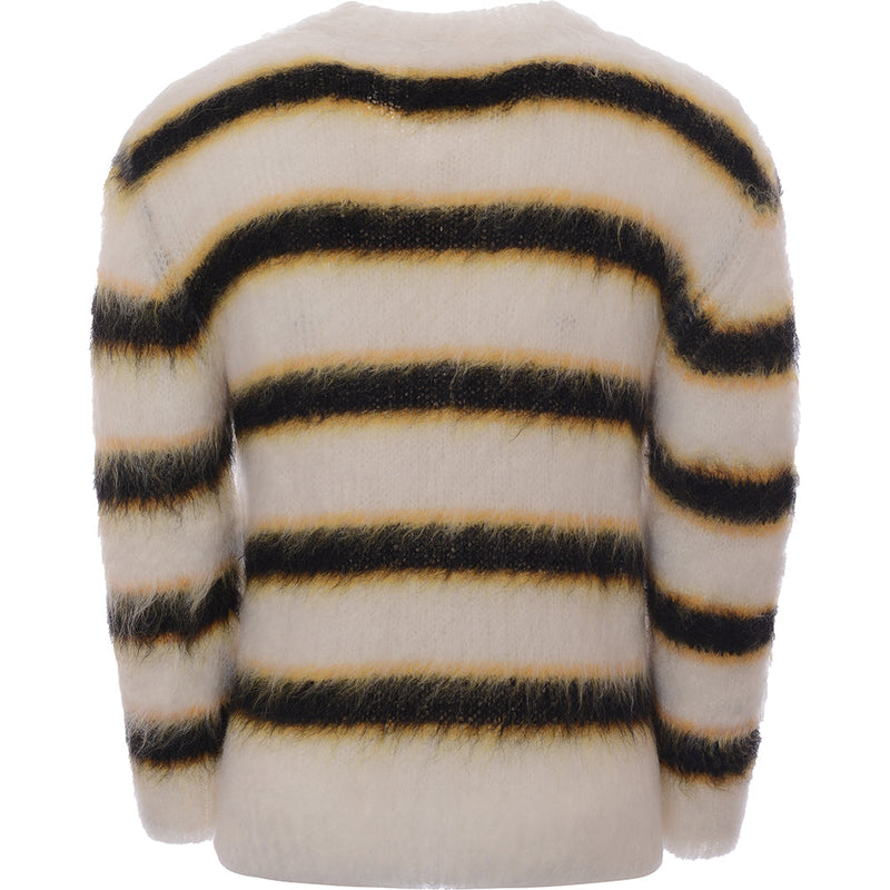 Womens Marni Mohair stripe knit in White