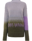 Womens Off-White Mohair Helvetica Logo Knitted Jumper in Green