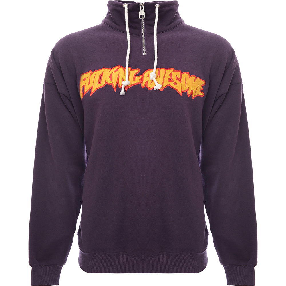 Mens FKN Awesome FA Quarter Zip Sweat in Purple