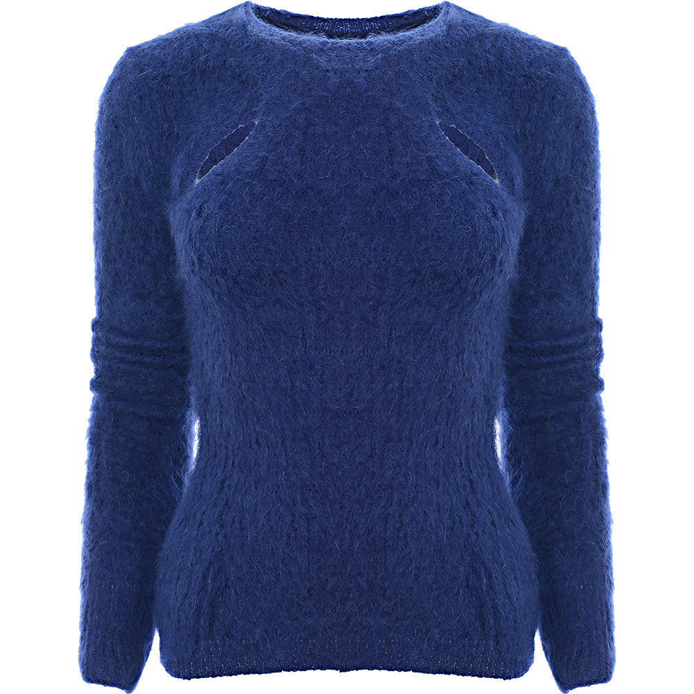 Isabel Marant Women's Blue Alford Mohair Cut Out Knit