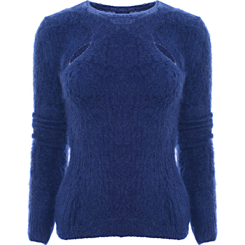 Isabel Marant Women's Blue Alford Mohair Cut Out Knit