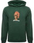 Mens FKN Awesome Flame Skull Hoodie in Green