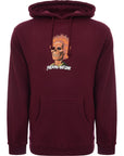 Mens FKN Awesome Flame Skull Hoodie in Maroon