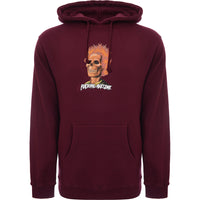 Mens FKN Awesome Flame Skull Hoodie in Maroon