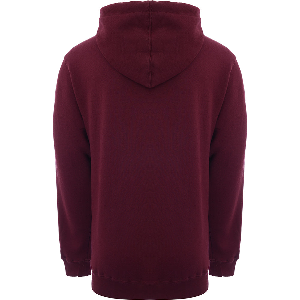 Mens FKN Awesome Flame Skull Hoodie in Maroon