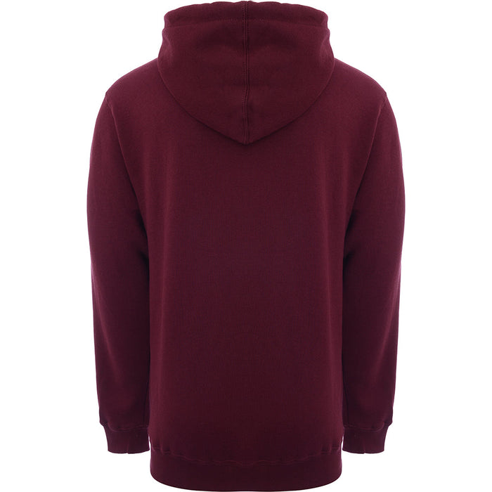 Mens FKN Awesome Flame Skull Hoodie in Maroon