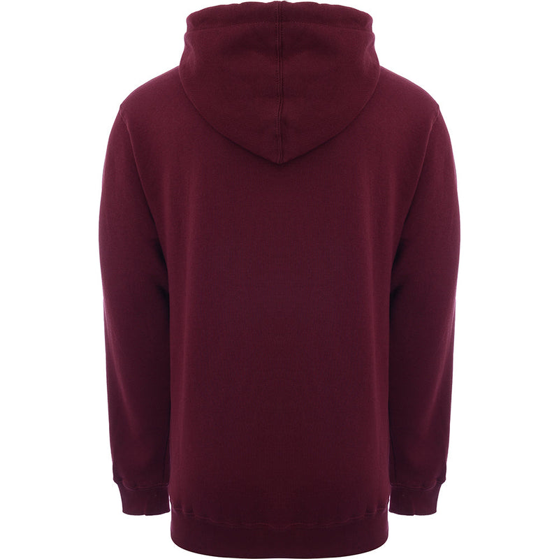 Mens FKN Awesome Flame Skull Hoodie in Maroon