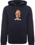 Mens FKN Awesome Flame Skull Hoodie in Navy