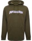 Mens FKN Awesome Cut Out Logo Hoodie in Army