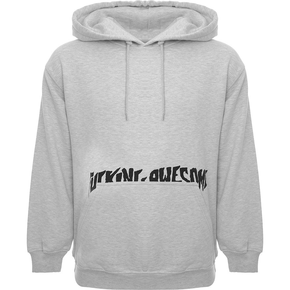 Mens FKN Awesome Cut Off Hoodie in Grey