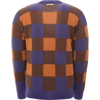 Mens Drôle de Monsieur Floral Mohair Crew Knit in Orange