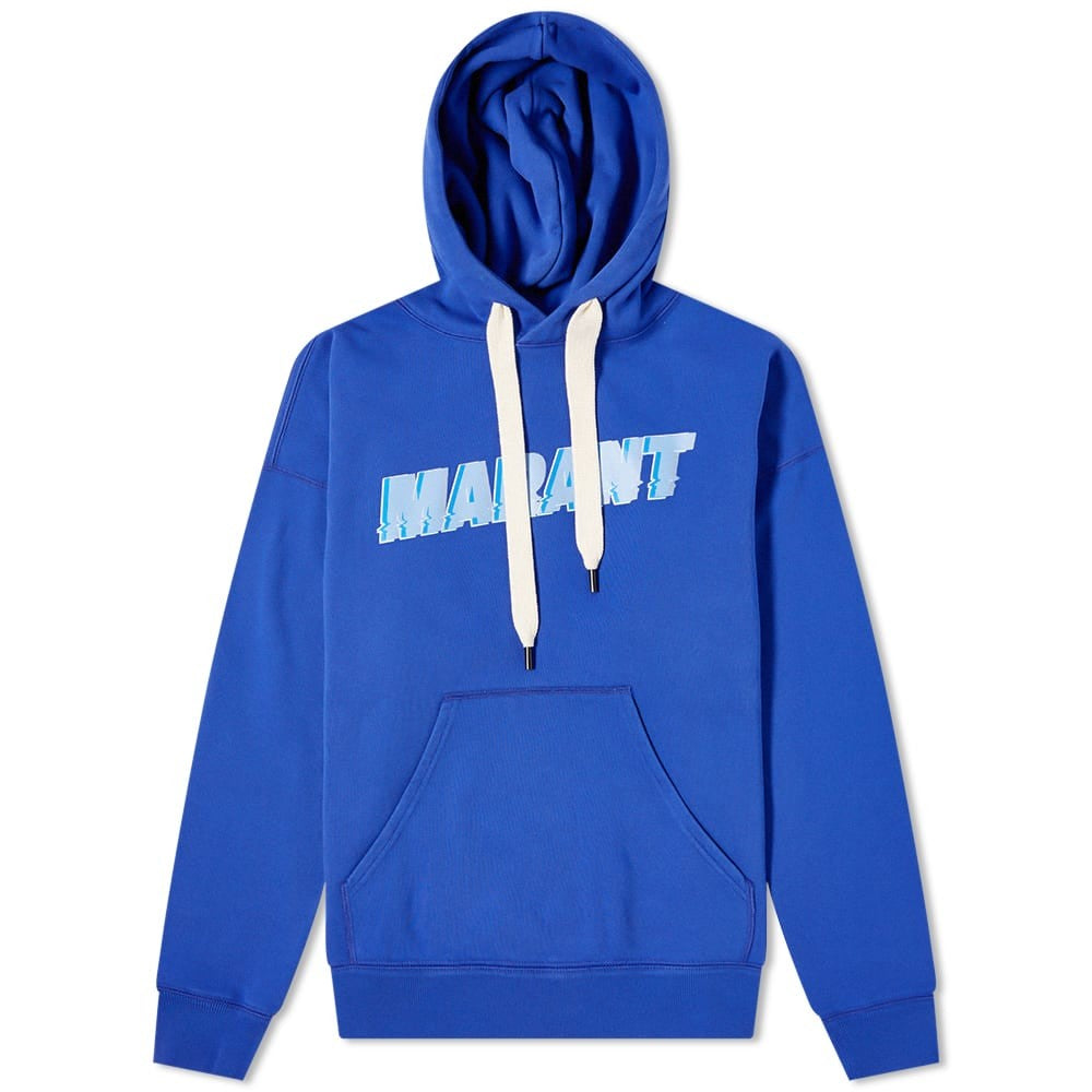 Womens Isabel Marant Etoile Mansel Logo Hoodie in Electric Blue