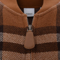 Mens Burberry Maltby Check Wool Bomber Jacket in Brown