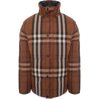 Mens Burberry Digby Reversible Check Down Jacket in Brown