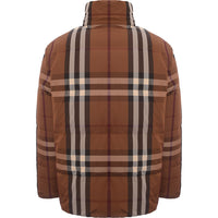 Mens Burberry Digby Reversible Check Down Jacket in Brown