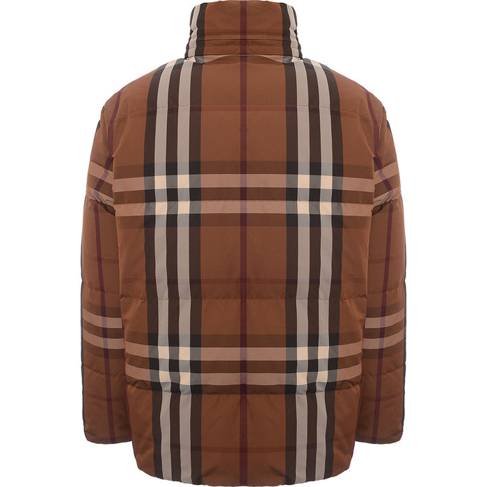 Mens Burberry Digby Reversible Check Down Jacket in Brown