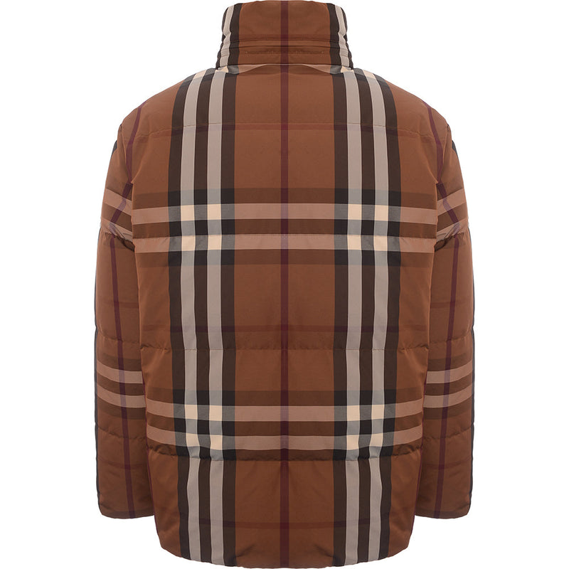 Mens Burberry Digby Reversible Check Down Jacket in Brown