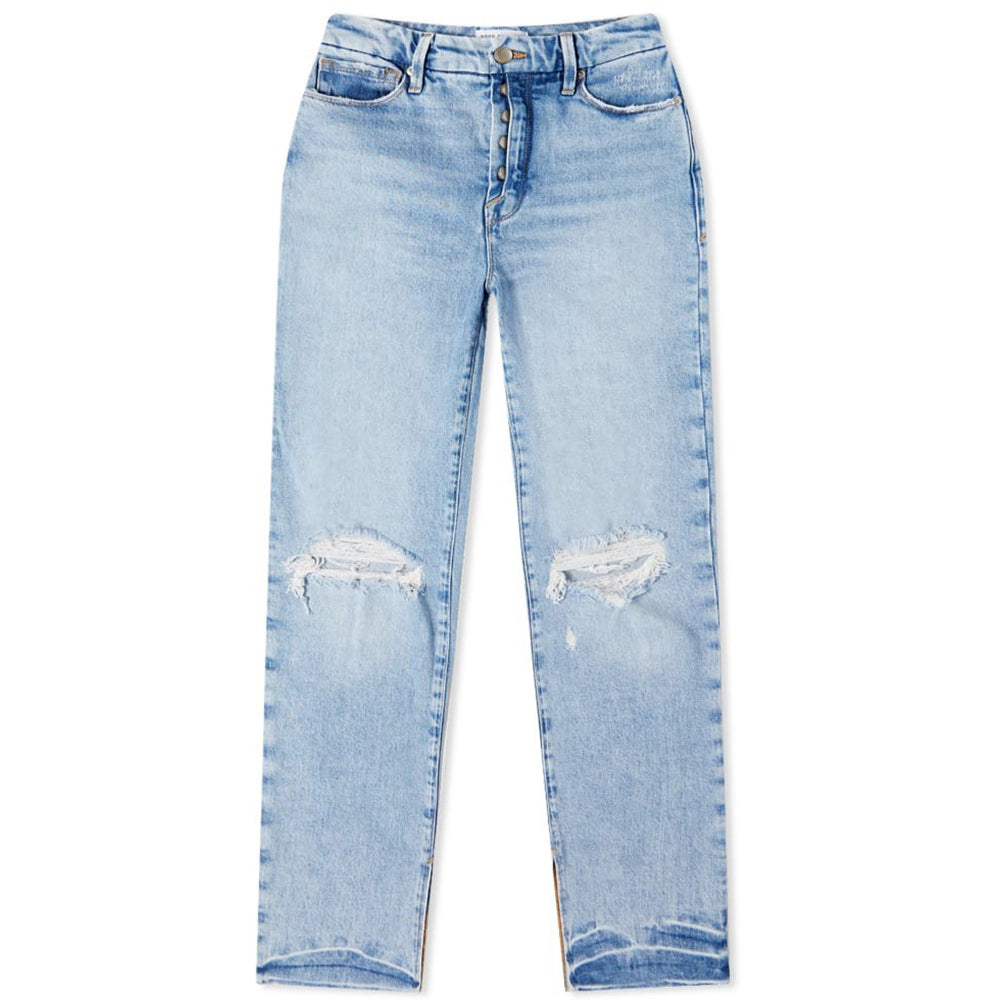 Womens Good American Good Boy Straight Leg Jeans