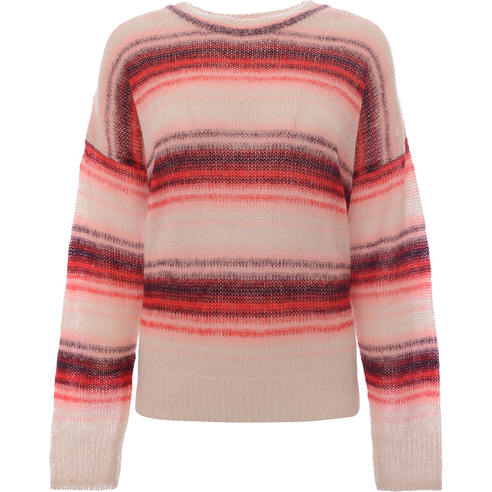 Womens Etre Cecile Stripe Mohair Knitted Sweater in Red