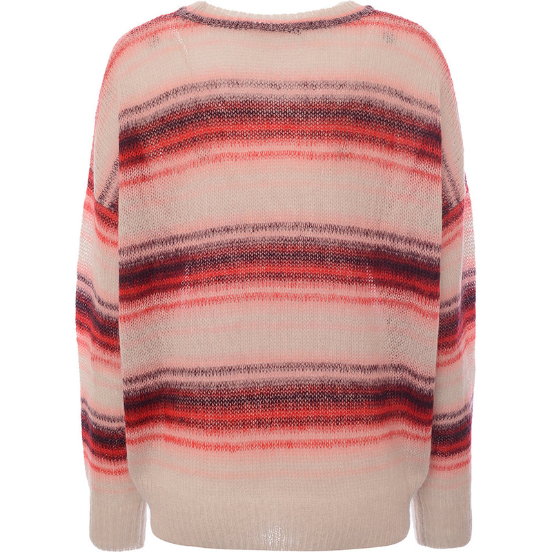 Womens Etre Cecile Stripe Mohair Knitted Sweater in Red