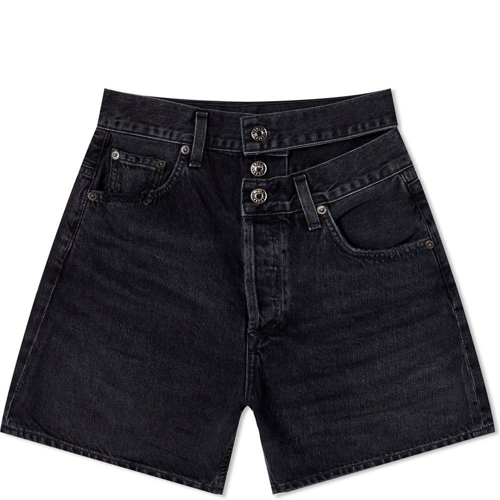 Womens Agolde Broken Waistband Denim Shorts