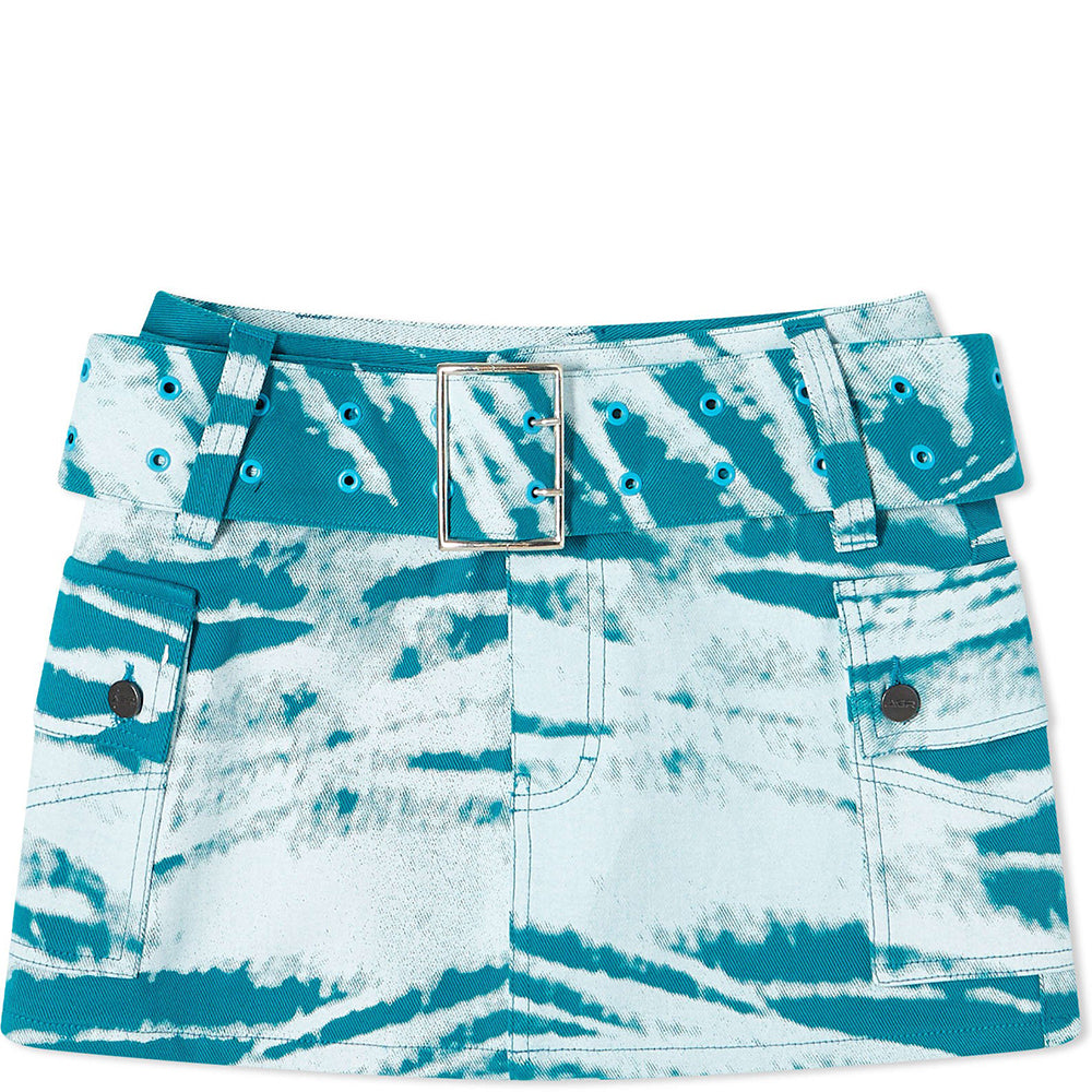Womens AGR Printed Denim Mini Skirt