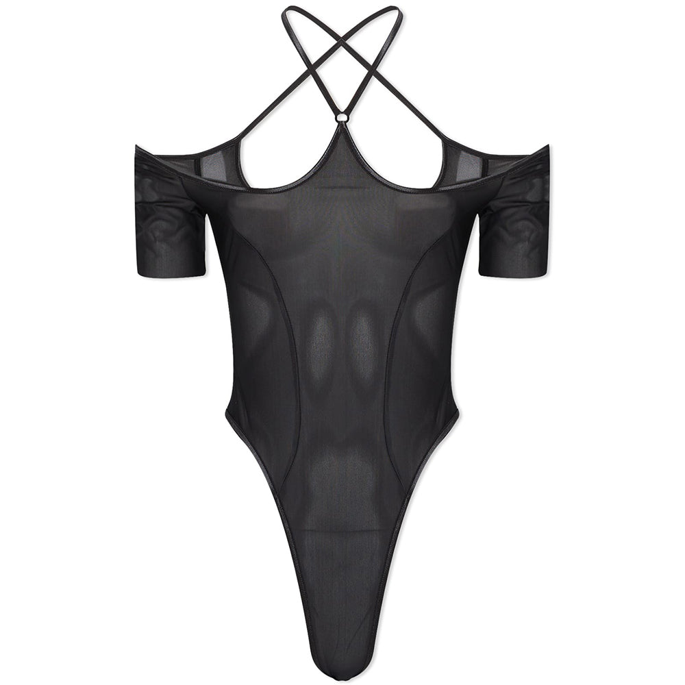 Womens KNWLS CHK Short Sleeve Leotard