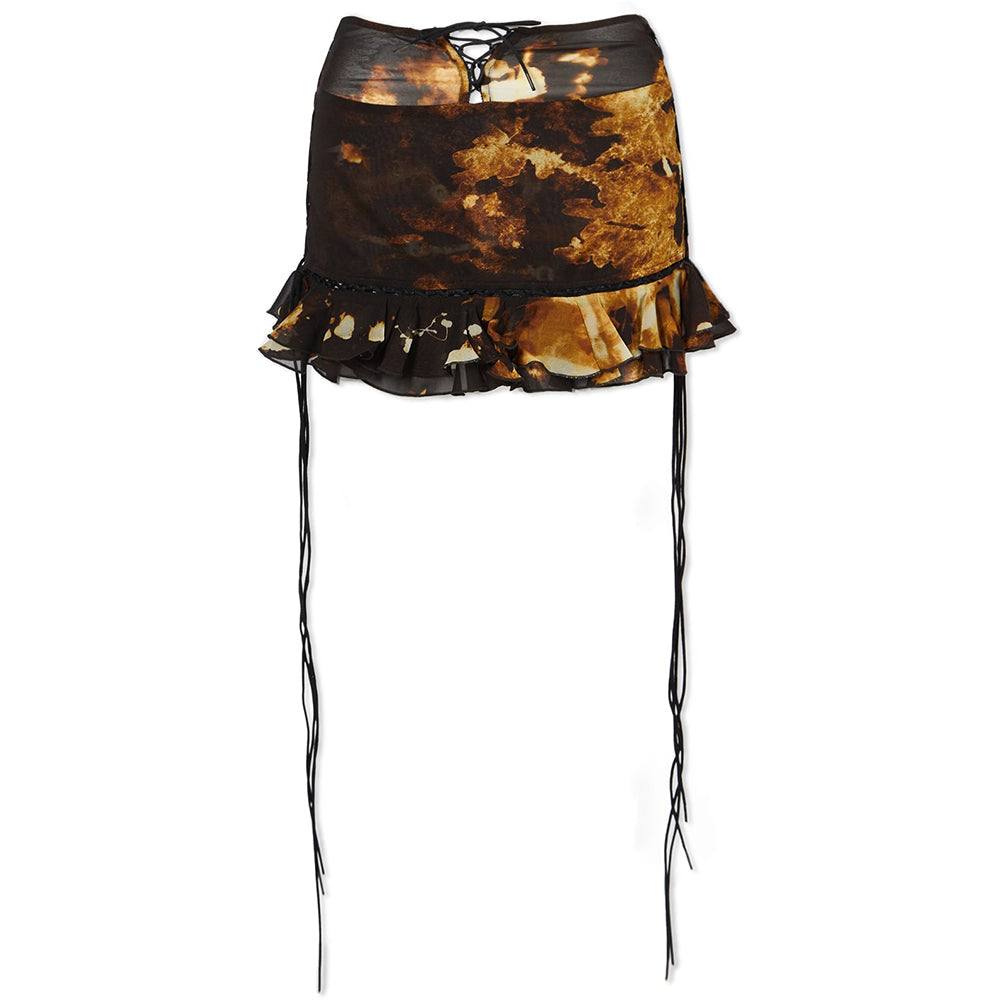 Womens KNWLS Scallop Flippy Skirt