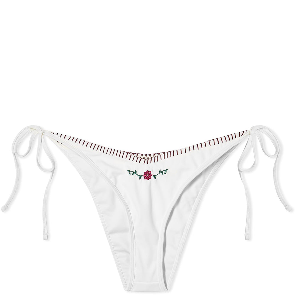 Womens Frankies Bikinis Connor Floral Embroidered Tie Bikini Bottom