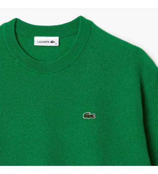 Lacoste Women's Green Relaxed Fit Wool Sweatshirt