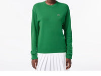 Lacoste Women's Green Relaxed Fit Wool Sweatshirt