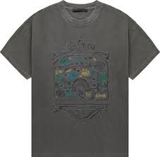 Mens Andersson Bell Odyed Flower Palace T-Shirt In Charcoal