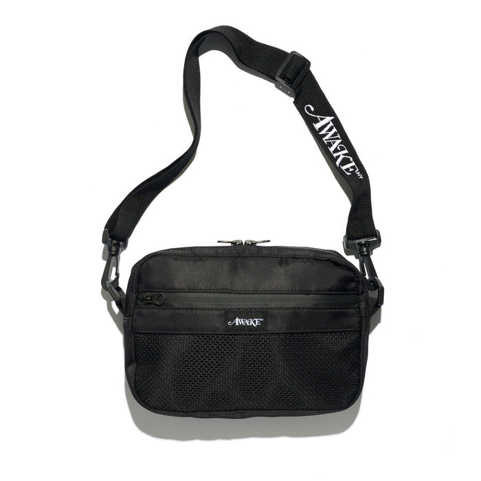 Awake Mens Logo Messenger Bag Black