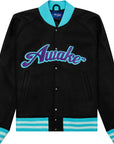 Awake Mens Melton Varsity Jkt Charc