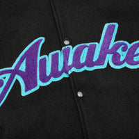 Awake Mens Melton Varsity Jkt Charc