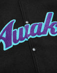 Awake Mens Melton Varsity Jkt Charc